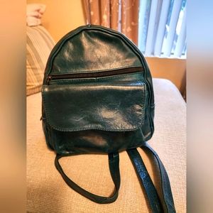 Genuine leather handmade backpack ( deep turquoise color)
